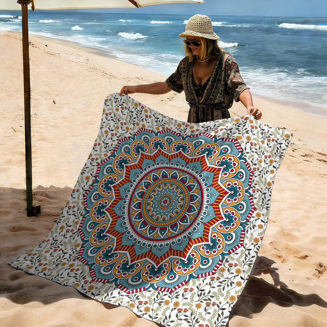Mandala Design Beach Mat Stornfield