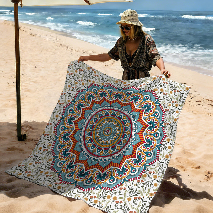 Mandala Design Beach Mat Stornfield