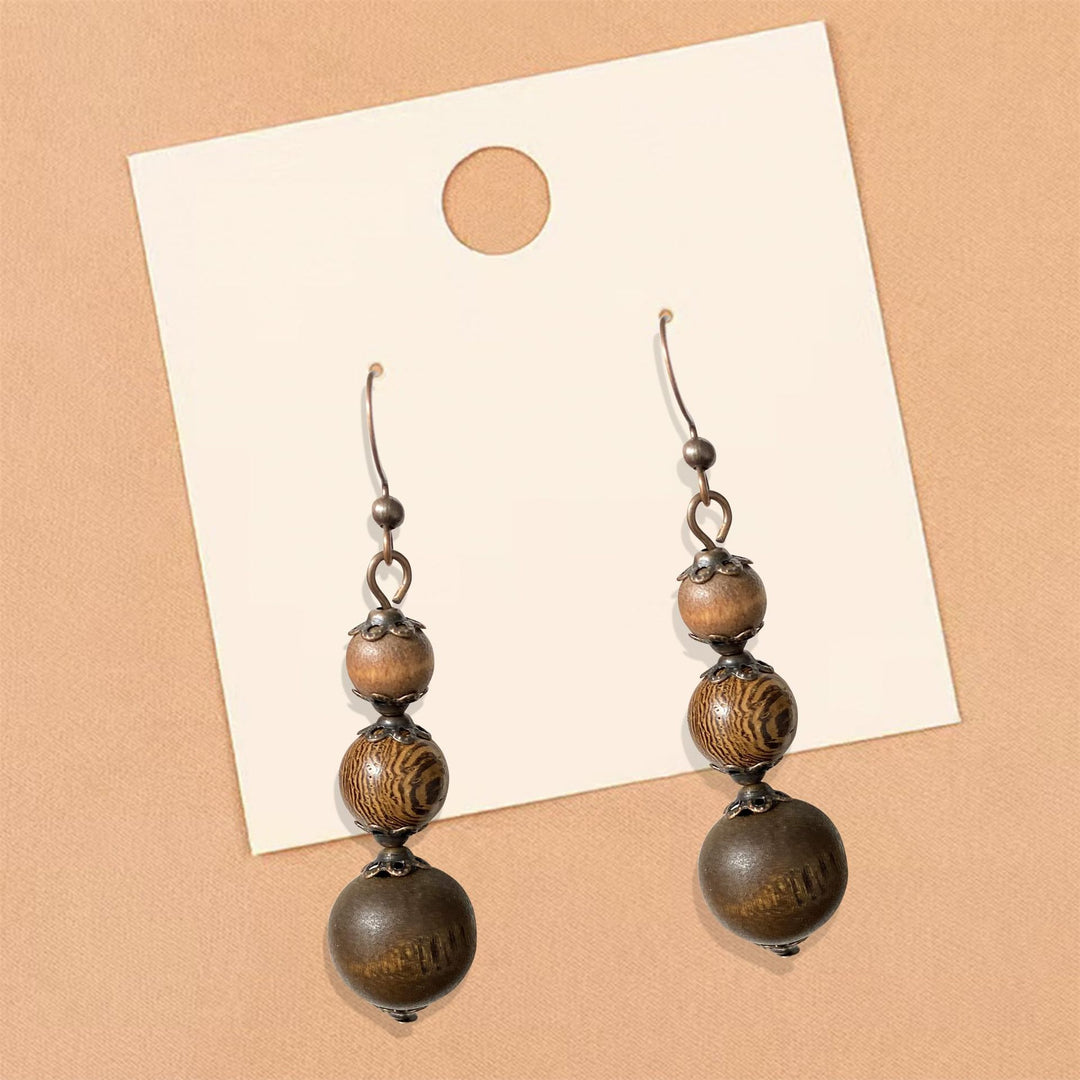 Handcrafted Wooden Drop Earrings Stornfield