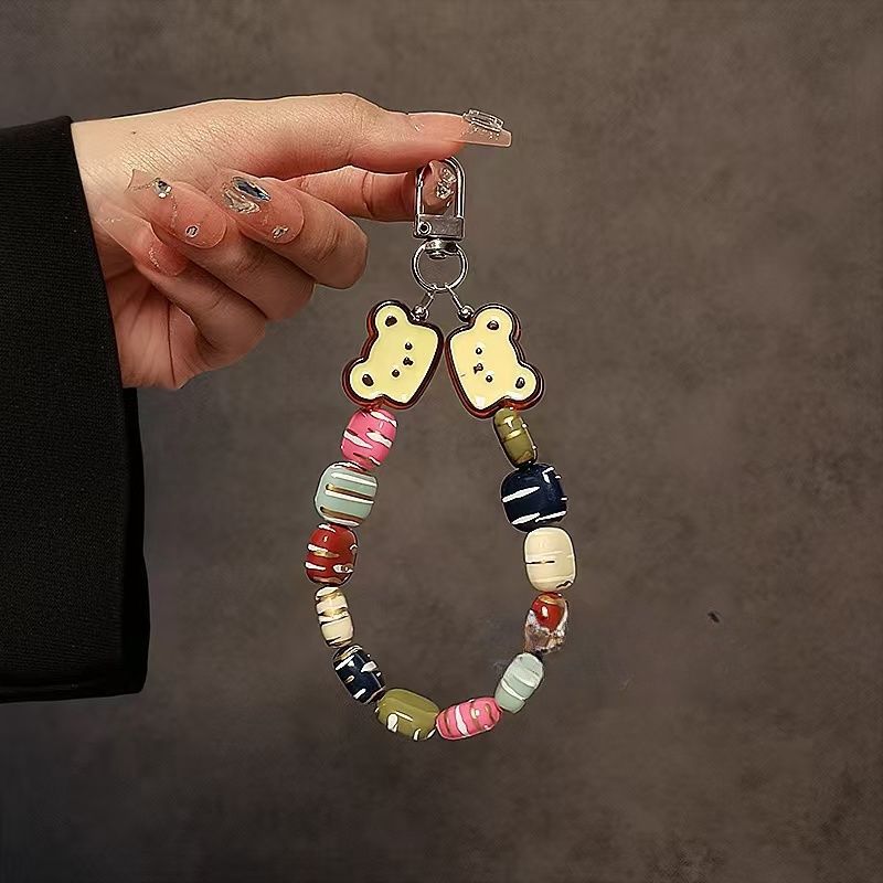 Whimsical Bear-Themed Beaded Keychain Stornfield