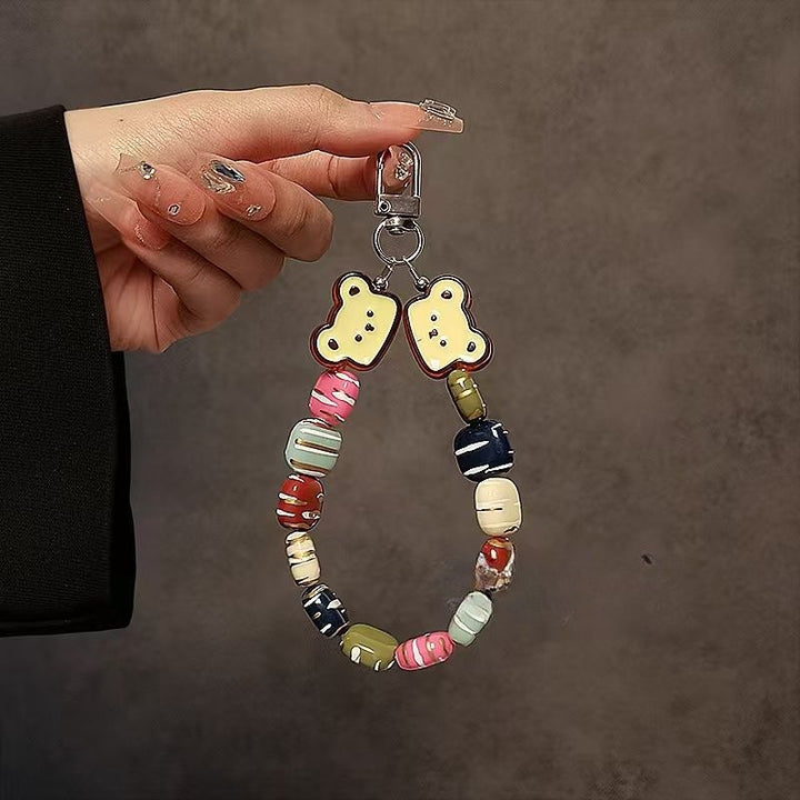 Whimsical Bear-Themed Beaded Keychain Stornfield