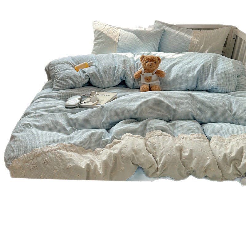 Embroidered Floral Duvet Cover Set