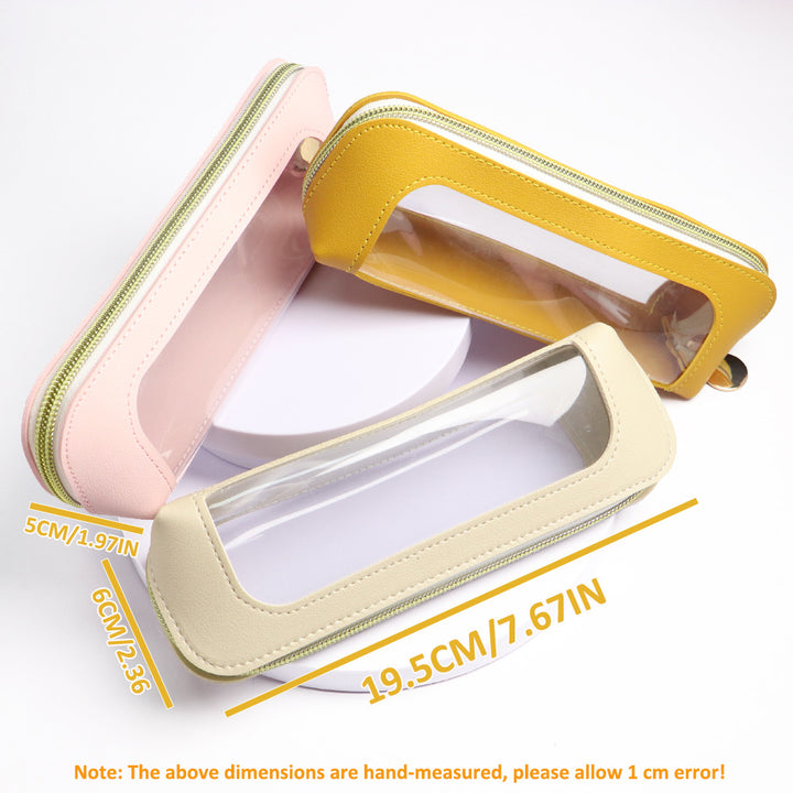 Transparent Pouch with Gold Accents