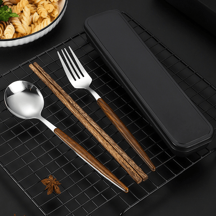 Stainless Steel Utensil Sets With Wooden Handle | Stornfield