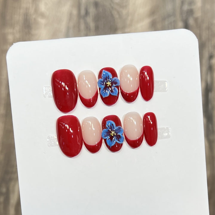 Decorative Floral Stiletto Press-On Nail Set Stornfield