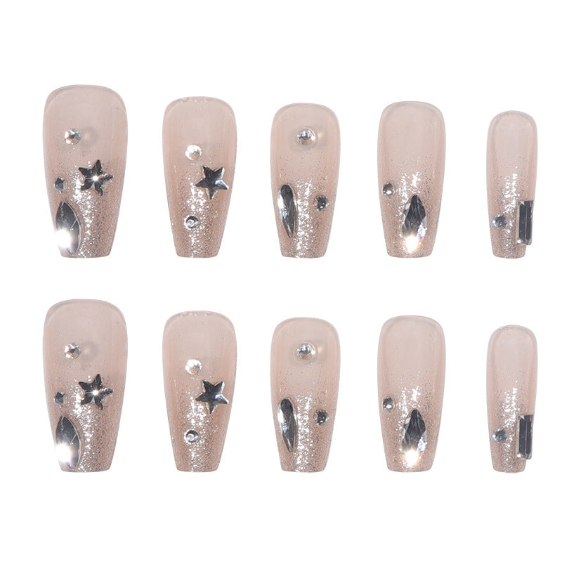 Elegant Glittered Stiletto Press-On Nails Stornfield
