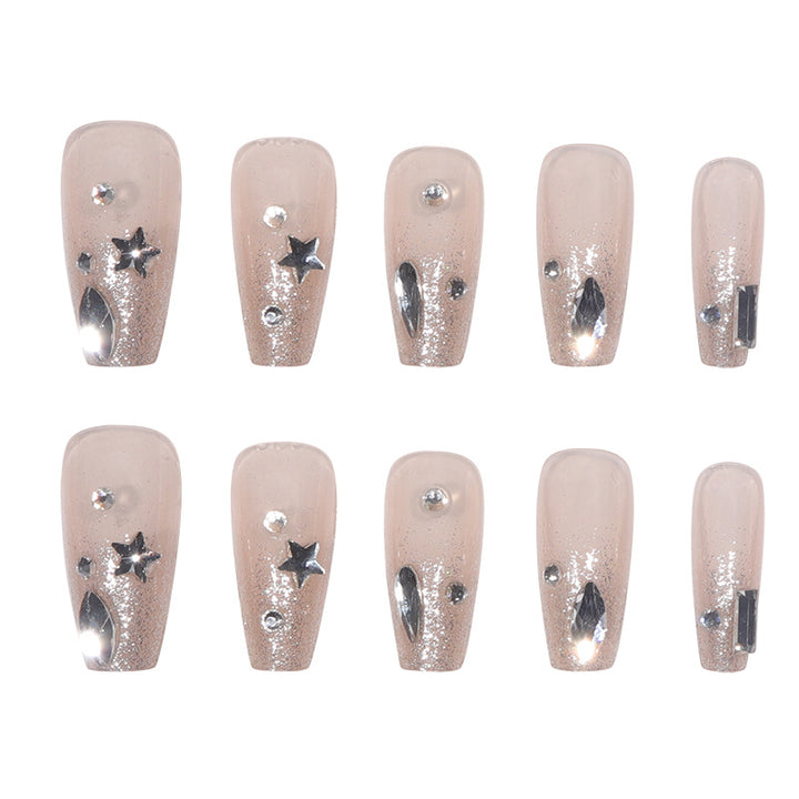 Elegant Glittered Stiletto Press-On Nails Stornfield