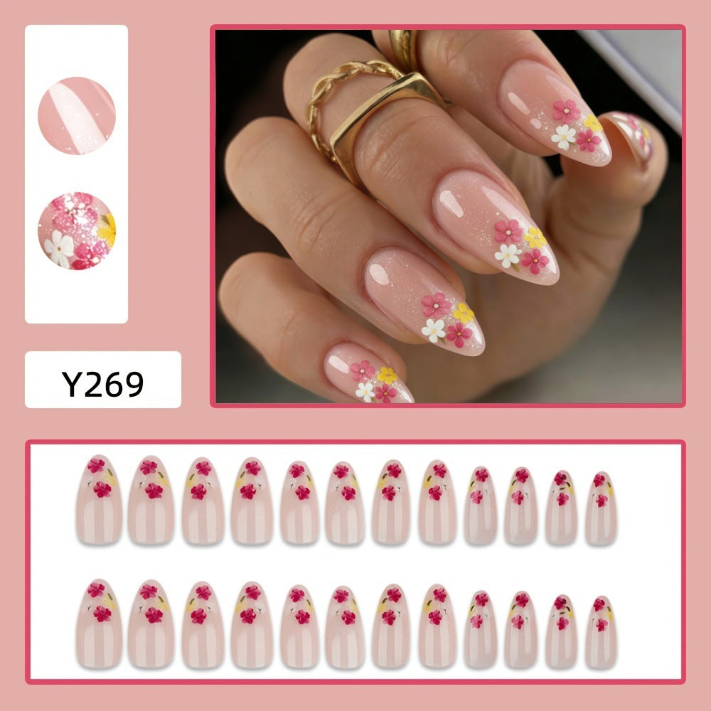 Fake nails with floral accents Stornfield
