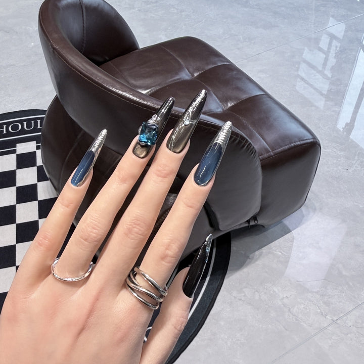 Stiletto Nail Art Set with Galactic Design Stornfield