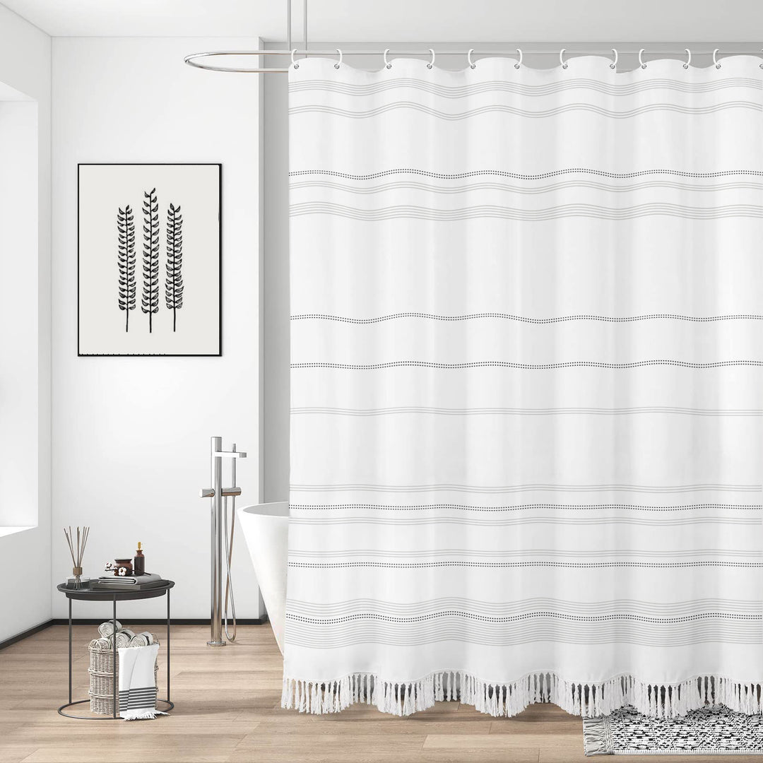 Textured Fringe Shower Curtain Stornfield