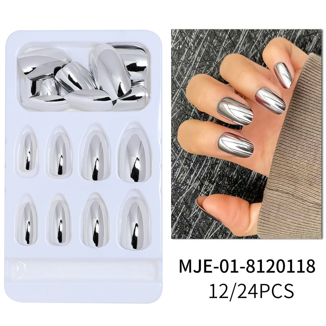 Metallic Glossy Press-On Nail Set Stornfield