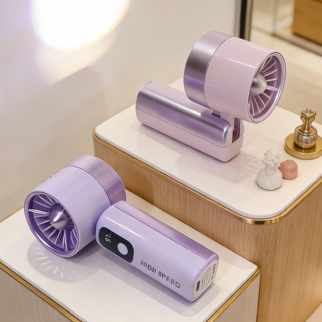 Ladies Portable Mini Fan with Digital Temperature Display Stornfield