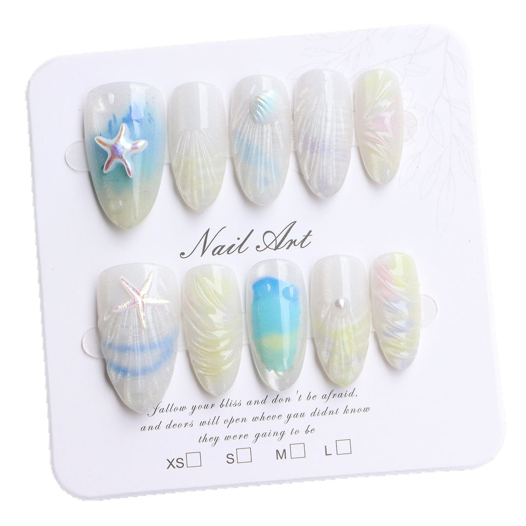 Coastal-Inspired Press-On Nail Art Stornfield