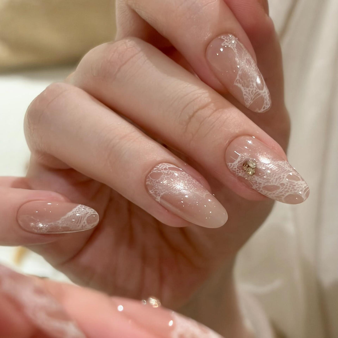 Elegant artificial nails with tips and glitter Stornfield