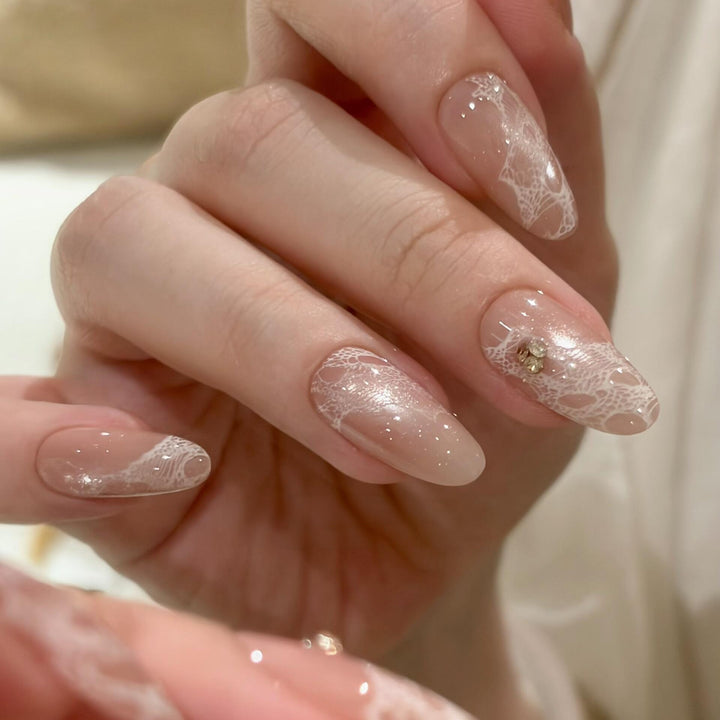 Elegant artificial nails with tips and glitter Stornfield