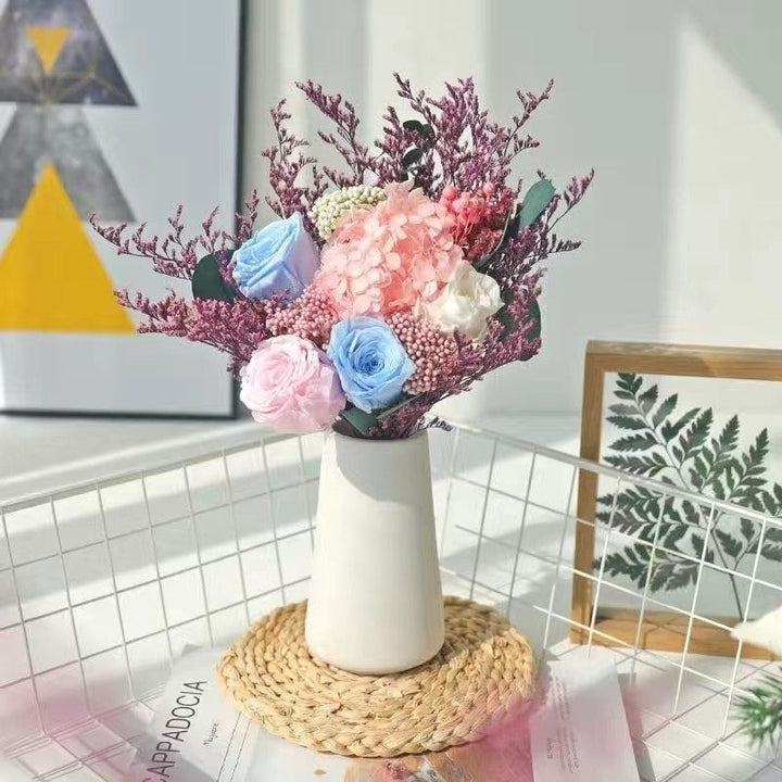 Elegant Dried Flower Bouquet with Decorative Vase