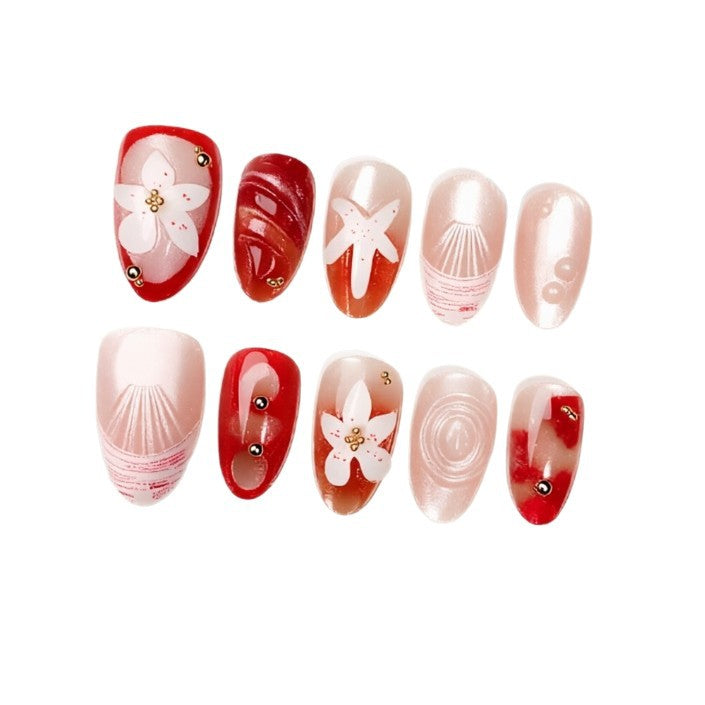 Artificial nails with floral designs Stornfield
