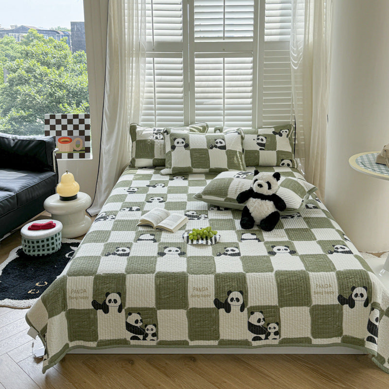 Lightweight Quilted Cotton Bedspread and Mattress Coverlet Set