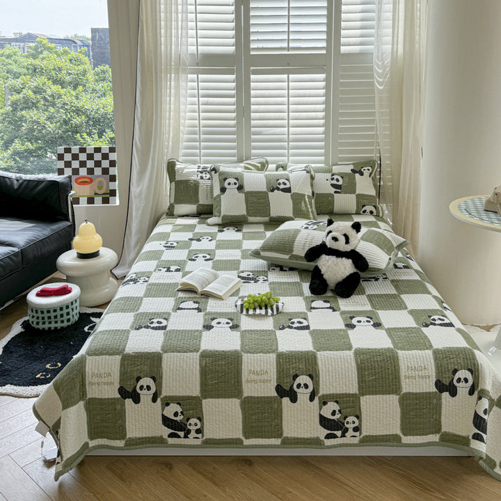 Lightweight Quilted Cotton Bedspread and Mattress Coverlet Set