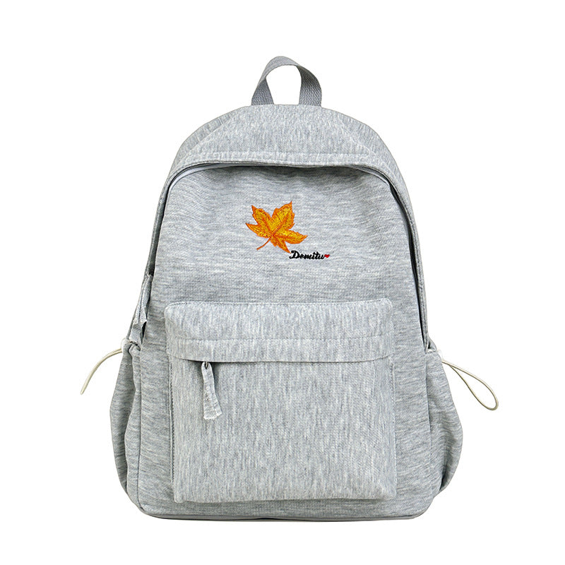 Casual Embroidered Leaf Backpack Stornfield