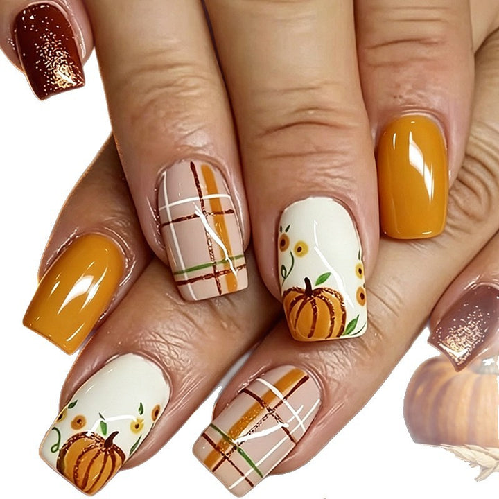 Festive Pumpkin-Inspired Nail Art Set Stornfield