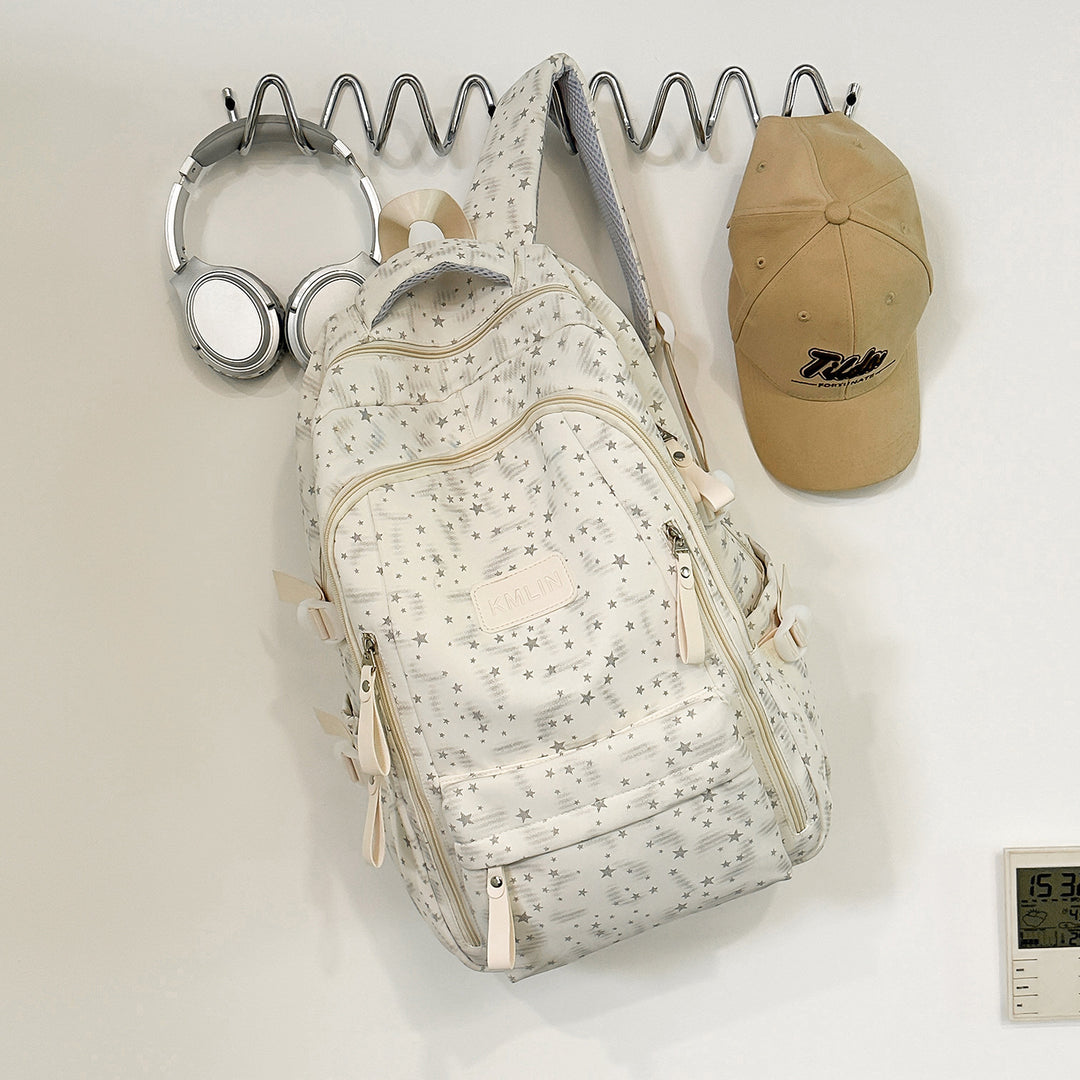Stylish Multi-Pocket Star-Embellished Backpack Stornfield