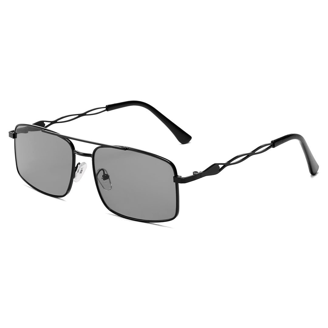 Women's sunglasses with trendy rectangular frame and yellow lenses Stornfield