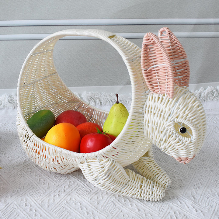 Artistic Rabbit-Shaped Woven Storage Basket Stornfield