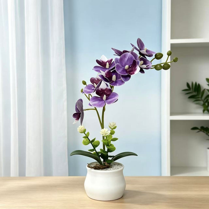 Elegant Faux Orchid Arrangement for Home Decor Display