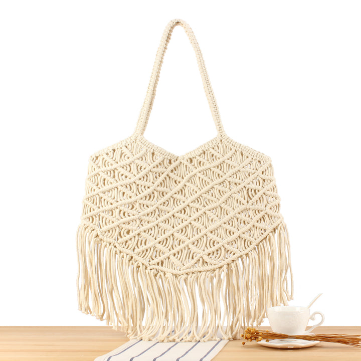 Creative Macrame Bag with Fringed Design Stornfield