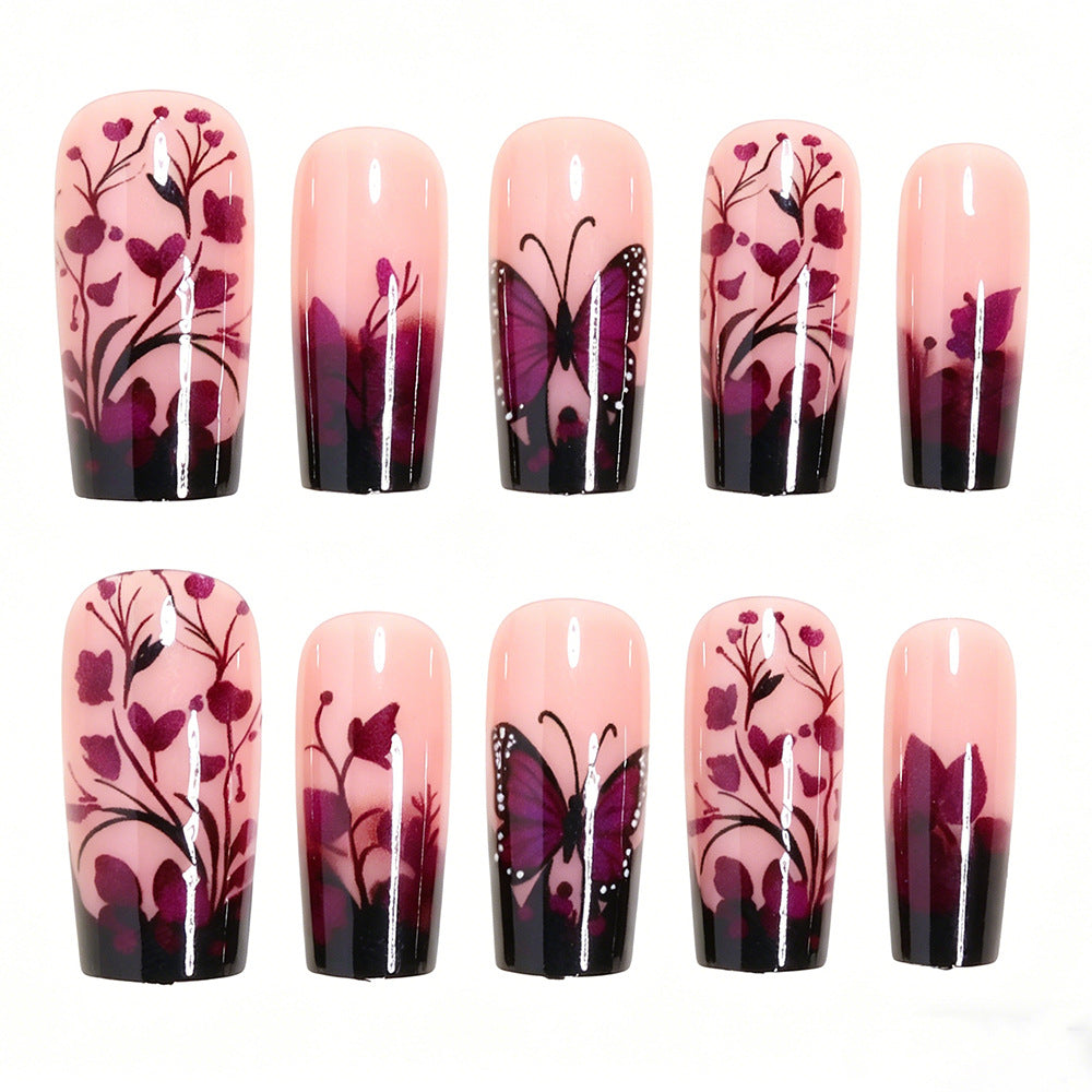 Elegant Butterfly Floral Nail Art Tips Stornfield
