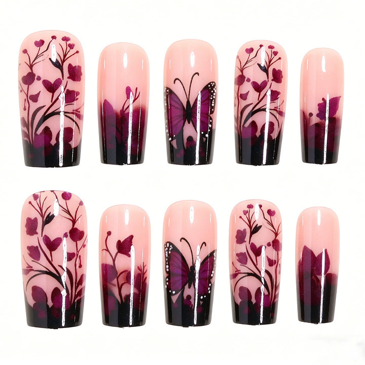 Elegant Butterfly Floral Nail Art Tips Stornfield