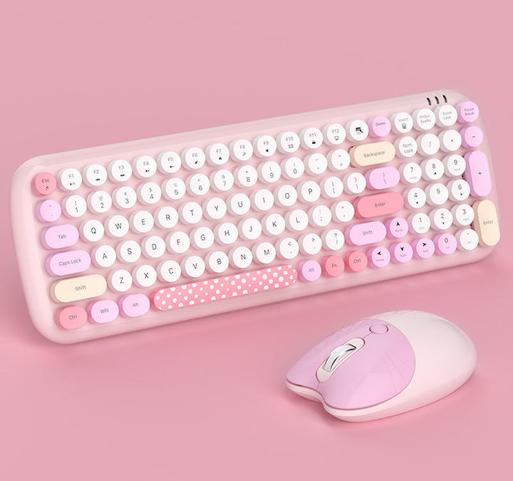 Retro-Inspired Wireless Keyboard and Mouse Set Stornfield
