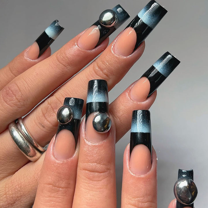 Artificial nails with unique geometric accents Stornfield