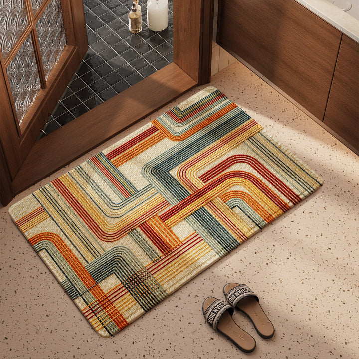 Textured Geometric Entryway Mat