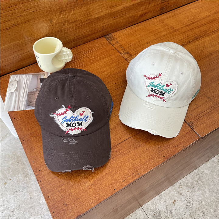 Women's Distressed Softball Mom Patch Baseball Cap Stornfield
