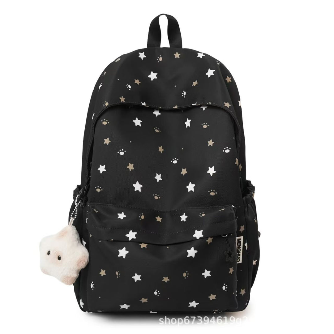 Star-Patterned Soft Fabric Backpack Stornfield