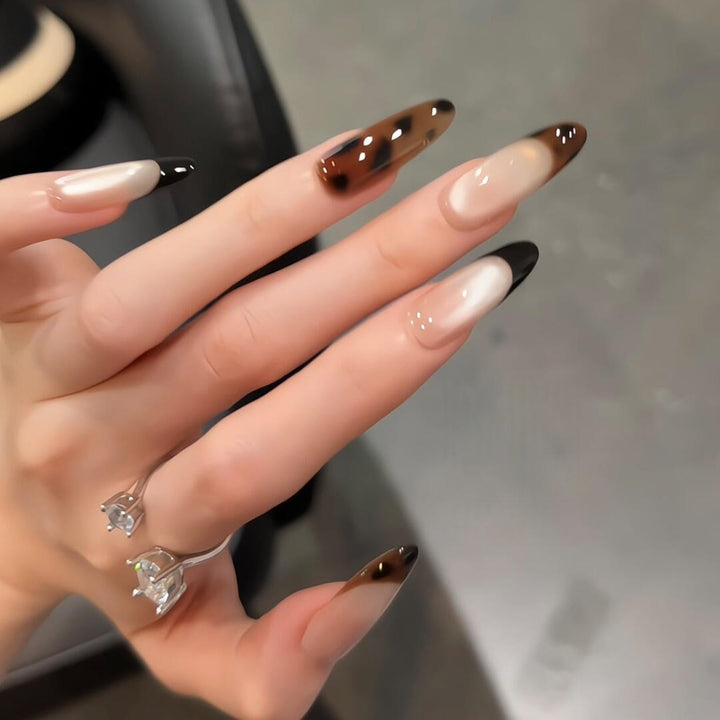 Exclusive art nail tips with elegant color gradient Stornfield