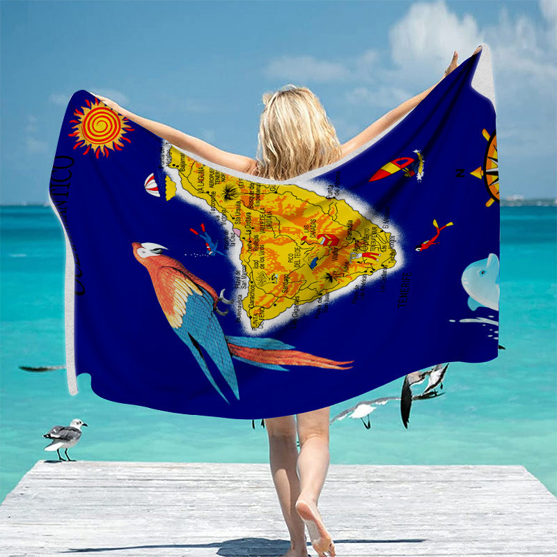 Beach towel with unique geographical motifs Stornfield