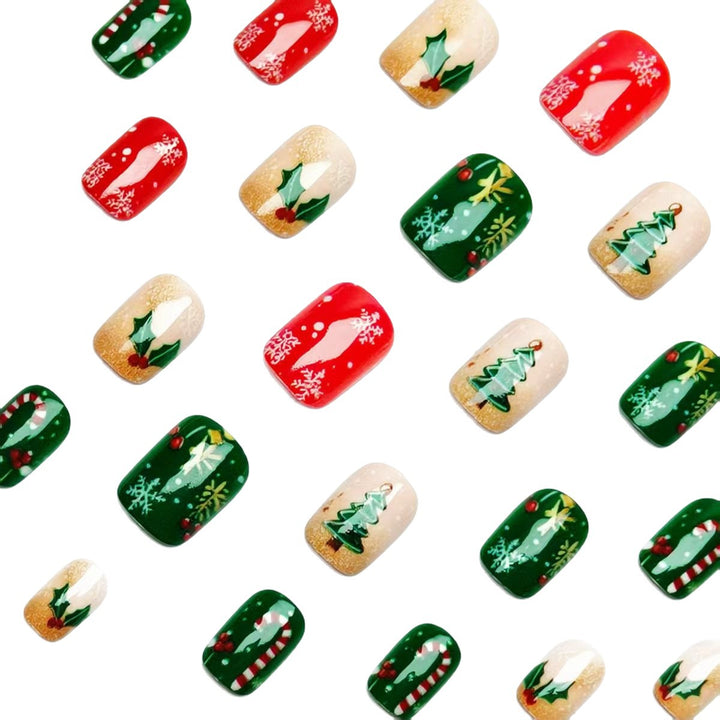 Artificial nails in festive Christmas design Stornfield