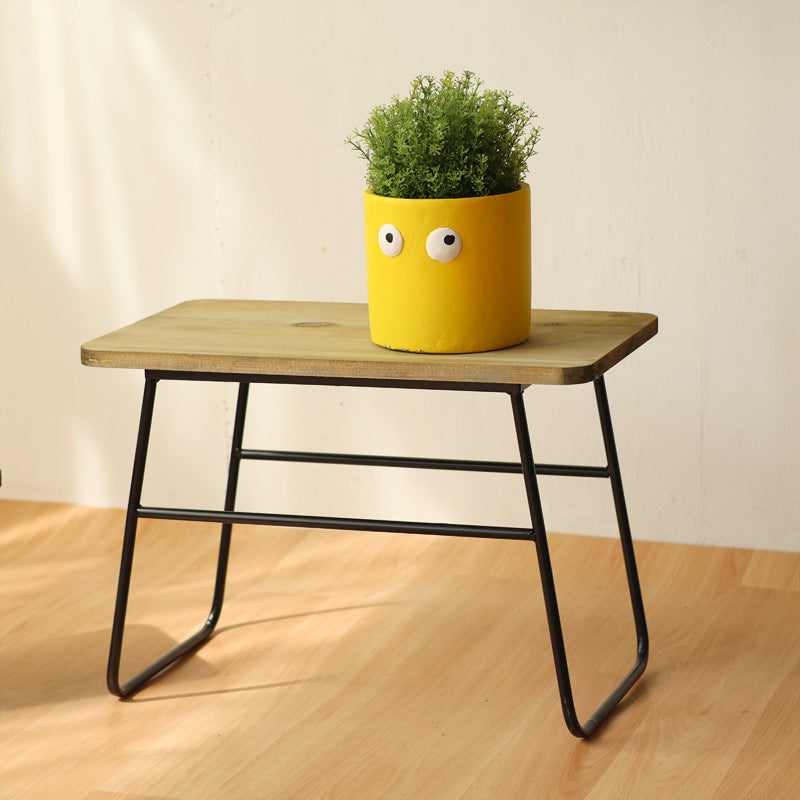 Modern wooden stool with metal frame Stornfield
