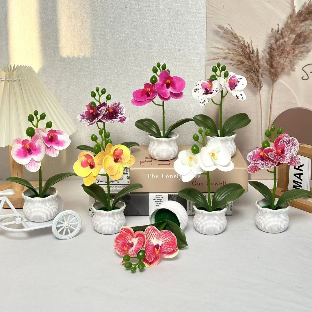 Elegant Artificial Orchid Plant Arrangement for Home Decor Display