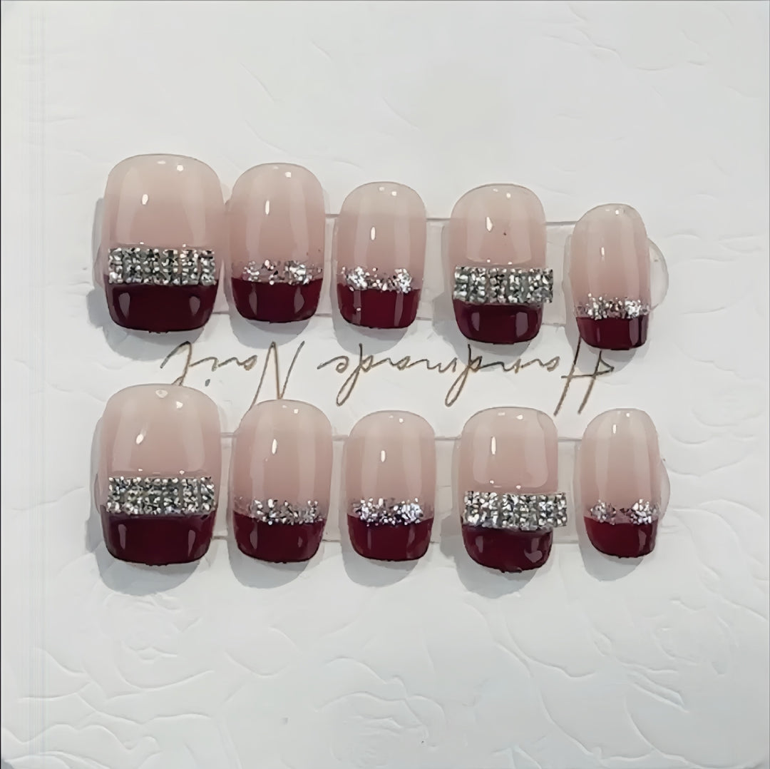 Rhinestone Accent Press-On Nails Stornfield