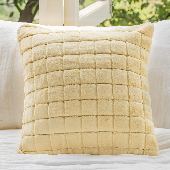 Fluffy decorative pillow with modern patterns