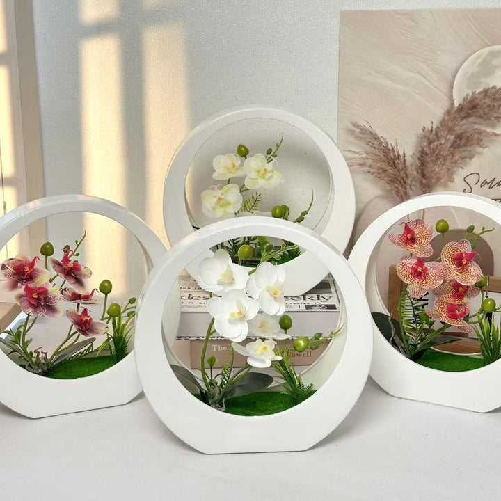 Artificial Orchid Flower Arrangement for Indoor Decor