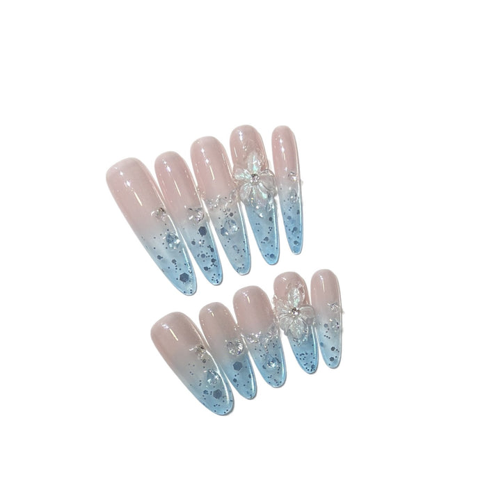 Ombre Floral Press-On Nail Art Set Stornfield