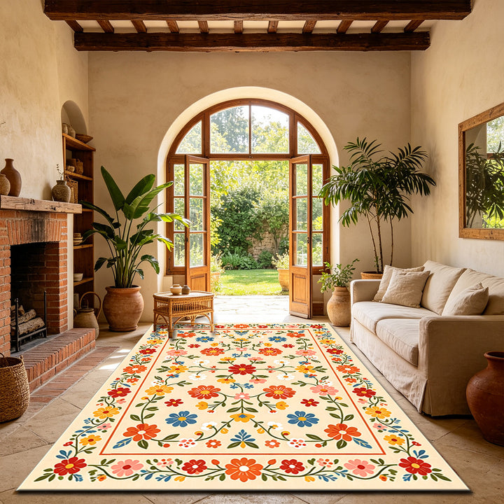 Flower pattern decorative carpet