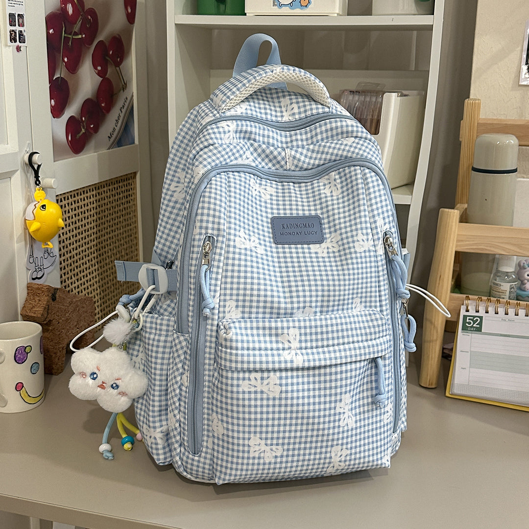 Stylish Checked Print Casual Backpack Stornfield