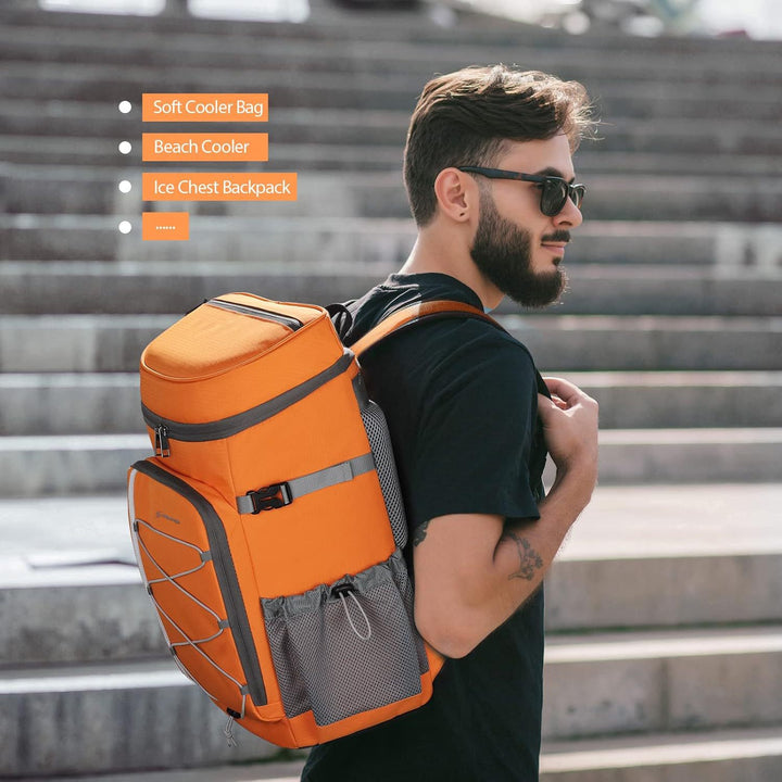 Unisex nan insulated picnic backpack with integrated cooler compartment, bottle holder and adjustable strap system Stornfield