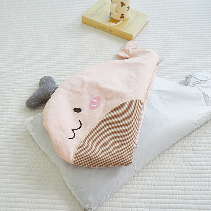 Cuddly whale cuddle pillow for children with soft cover & removable cover